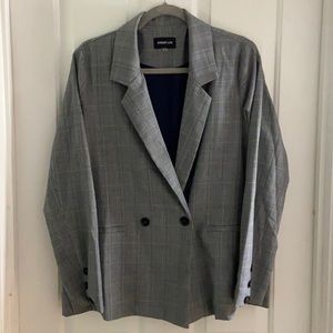 Grey plaid women’s blazer